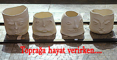Kaktüs için tasarlanmış el yapımı seramik saksı